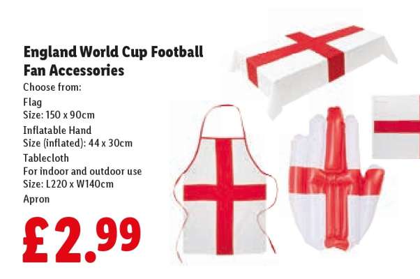 England World Cup Football Fan Accessories