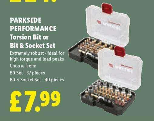 PARKSIDE PERFORMANCE Torsion Bit or Bit & Socket Set