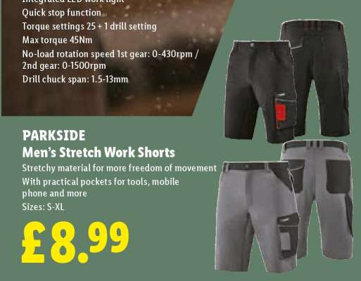 PARKSIDE Men’s Stretch Work Shorts