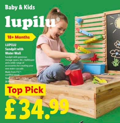 lupilu Sandpit with Water Wall