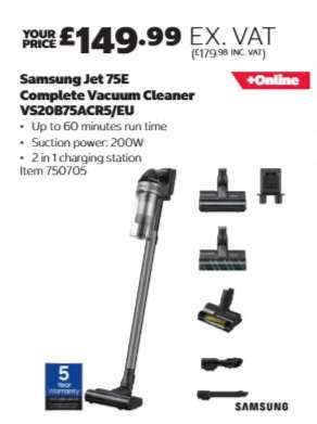 Samsung Jet 75E Complete Vacuum Cleaner, VS20B75ACR5/EU