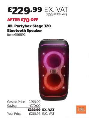 JBL Partybox Stage 320 Bluetooth Speaker
