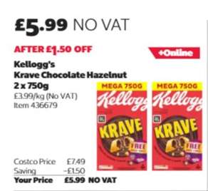Kellogg's Krave Chocolate Hazelnut 2 x 750g