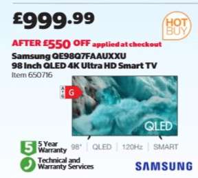 Samsung QE98Q7FAAUXXU 98 Inch QLED 4K Ultra HD Smart TV