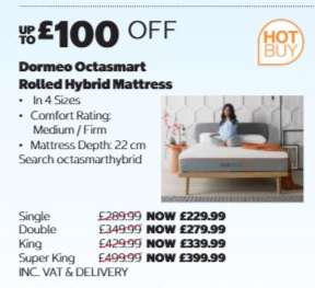 Dormeo Octasmart Rolled Hybrid Mattress - Single