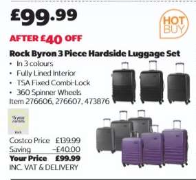 Rock Byron 3 Piece Hardside Luggage Set