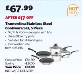 Tramontina Stainless Steel Cookware Set 5 Piece