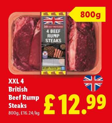 XXL 4 British Beef Rump Steaks