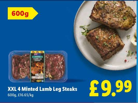 XXL 4 Minted Lamb Leg Steaks