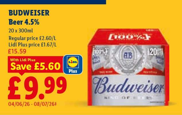 BUDWEISER Beer 4.5%