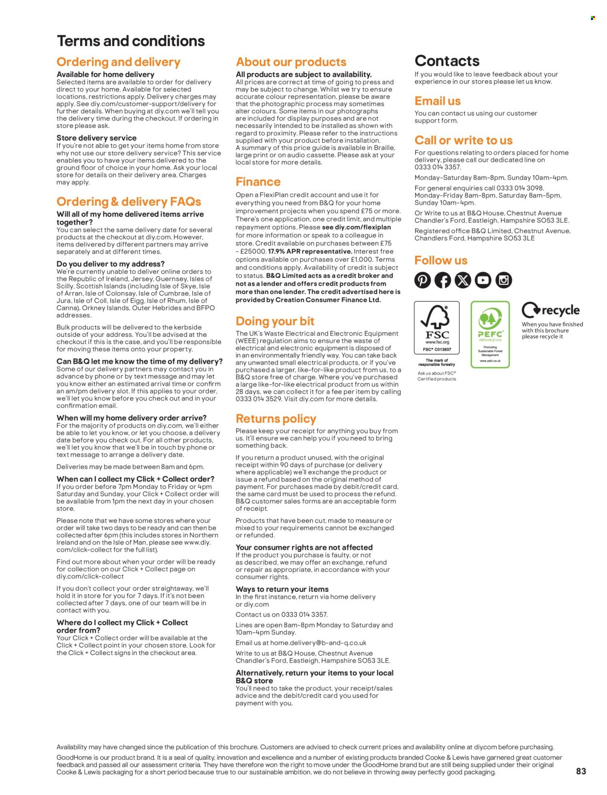 B&Q offer. Page 83