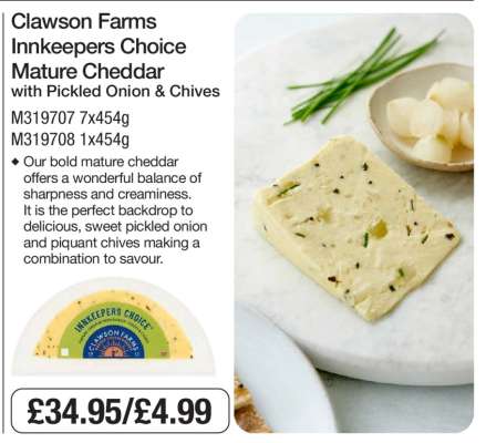 Clawson Farms Innkeepers Choice Mature Cheddar with Pickled Onion & Chives