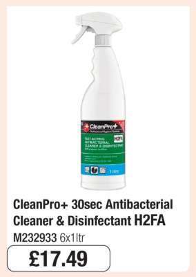 CleanPro+ 30sec Antibacterial Cleaner & Disinfectant H2FA