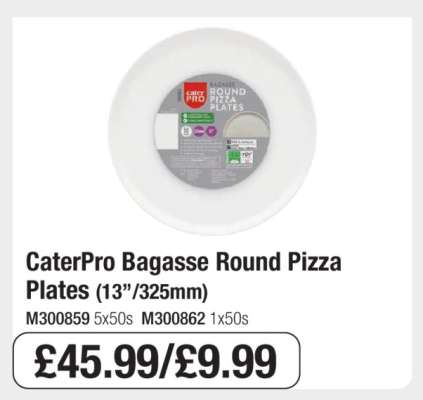 CaterPro Bagasse Round Pizza Plates
