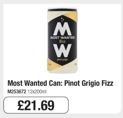 Most Wanted Can: Pinot Grigio Fizz
