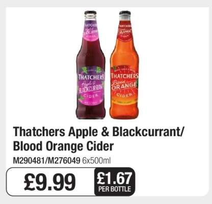Thatchers Apple & Blackcurrant/Blood Orange Cider