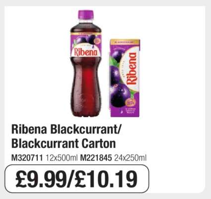 Ribena Blackcurrant/Blackcurrant Carton
