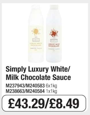 Simply Luxury White/Milk Chocolate Sauce
