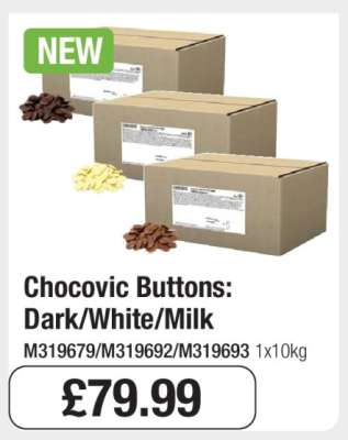 Chocovic Buttons: Dark/White/Milk