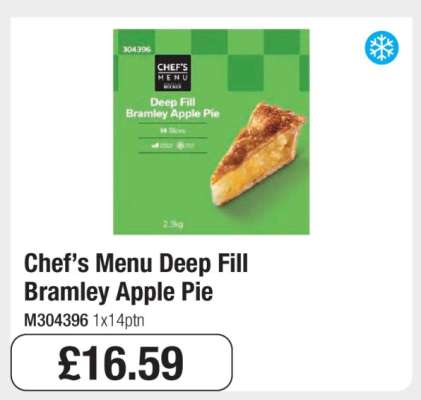 Chef’s Menu Deep Fill Bramley Apple Pie