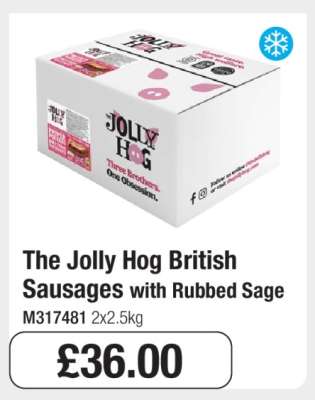 The Jolly Hog British Sausages with Rubbed Sage