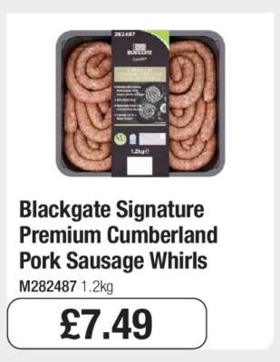 Blackgate Signature Premium Cumberland Pork Sausage Whirls