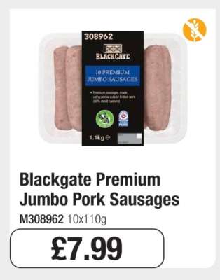 Blackgate Premium Jumbo Pork Sausages