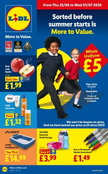 Lidl offer  - 25/06/2026 - 01/07/2026.