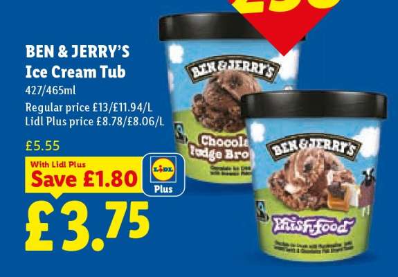 BEN & JERRY’S Ice Cream Tub