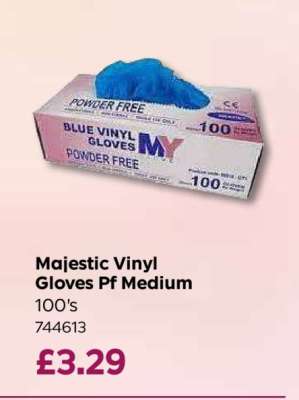 Majestic Vinyl Gloves Pf Medium