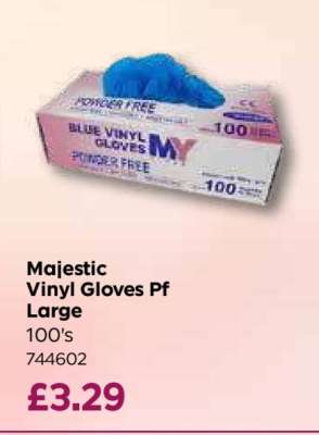 Majestic Vinyl Gloves Pf Large