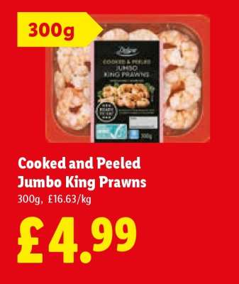 Cooked and Peeled Jumbo King Prawns