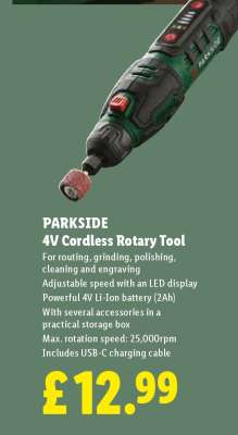 PARKSIDE 4V Cordless Rotary Tool
