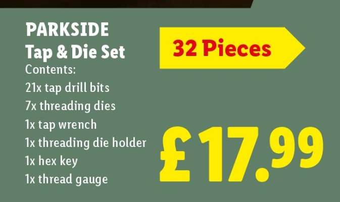 PARKSIDE Tap & Die Set