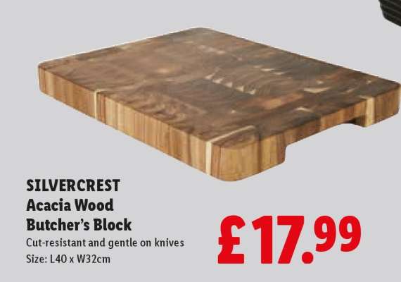 SILVERCREST Acacia Wood Butcher’s Block
