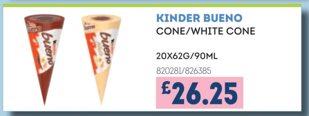 KINDER BUENO CONE/WHITE CONE