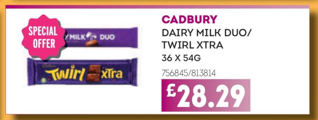 CADBURY DAIRY MILK DUO/TWIRL XTRA