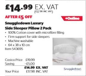 Snuggledown Luxury Side Sleeper Pillow 2 Pack