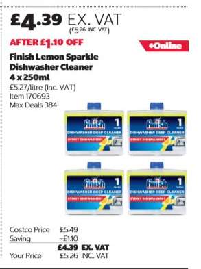 Finish Lemon Sparkle Dishwasher Cleaner 4 x 250ml