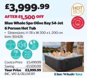 Blue Whale Spa Olive Bay 54-Jet 6 Person Hot Tub