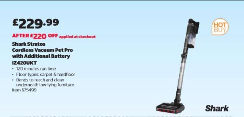Shark Stratos Cordless Vacuum Pet Pro with Additional Battery