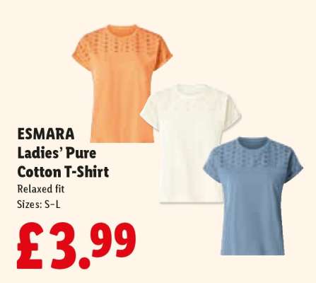ESMARA Ladies’ Pure Cotton T-Shirt