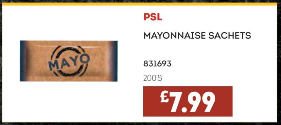PSL Mayonnaise Sachets