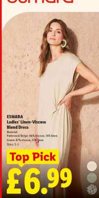 ESMARA Ladies’ Linen-Viscose Blend Dress