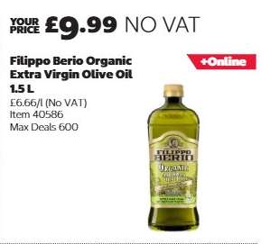 Filippo Berio Organic Extra Virgin Olive Oil 1.5L