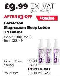 BetterYou Magnesium Sleep Lotion 3 x 180 ml