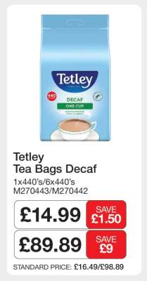 Tetley Tea Bags Decaf