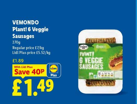 VEMONDO Plant! 6 Veggie Sausages