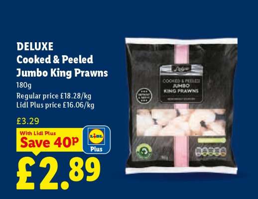 DELUXE Cooked & Peeled Jumbo King Prawns
