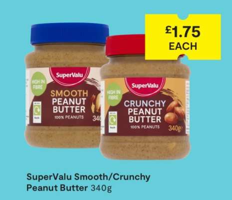 SuperValu Smooth/Crunchy Peanut Butter 340g